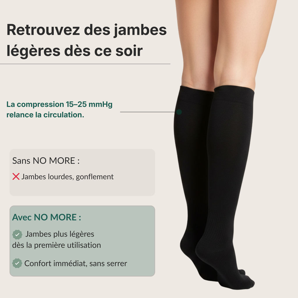 CHAUSSETTES DE COMPRESSION ANTI-JAMBES LOURDES
