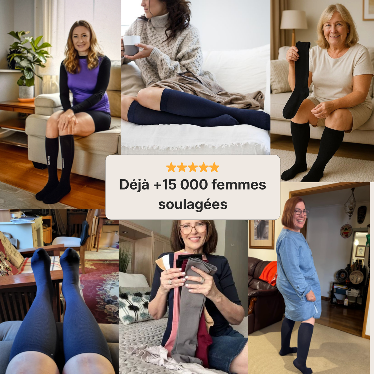 CHAUSSETTES DE COMPRESSION ANTI-JAMBES LOURDES