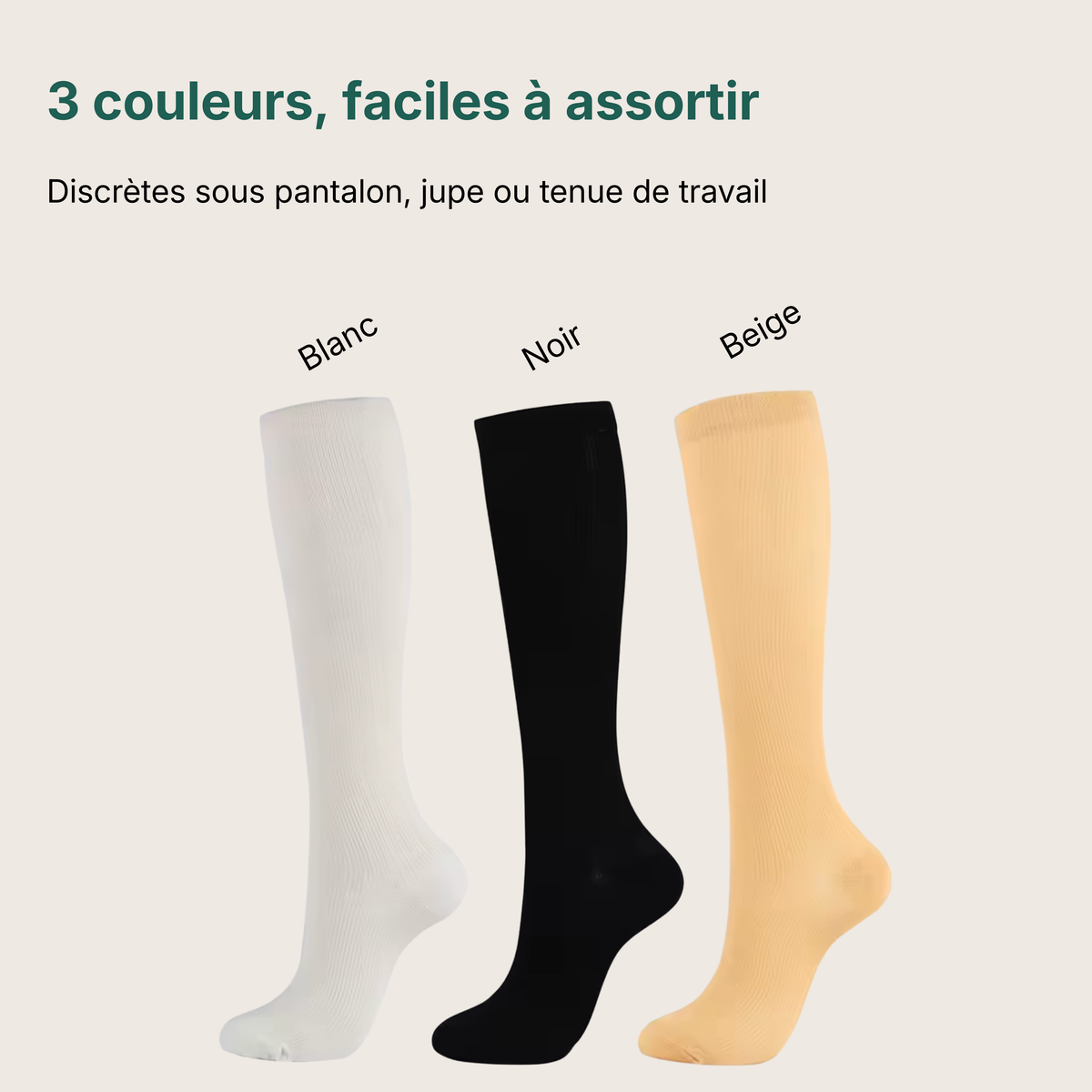 CHAUSSETTES DE COMPRESSION ANTI-JAMBES LOURDES